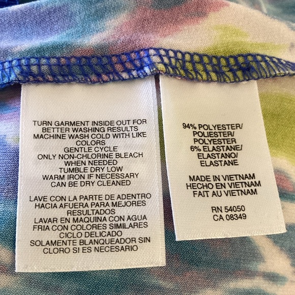 Jones New York Long Sleeve Blue V-Neck Top & Epaulette Design - Size Large - Picture 8 of 9